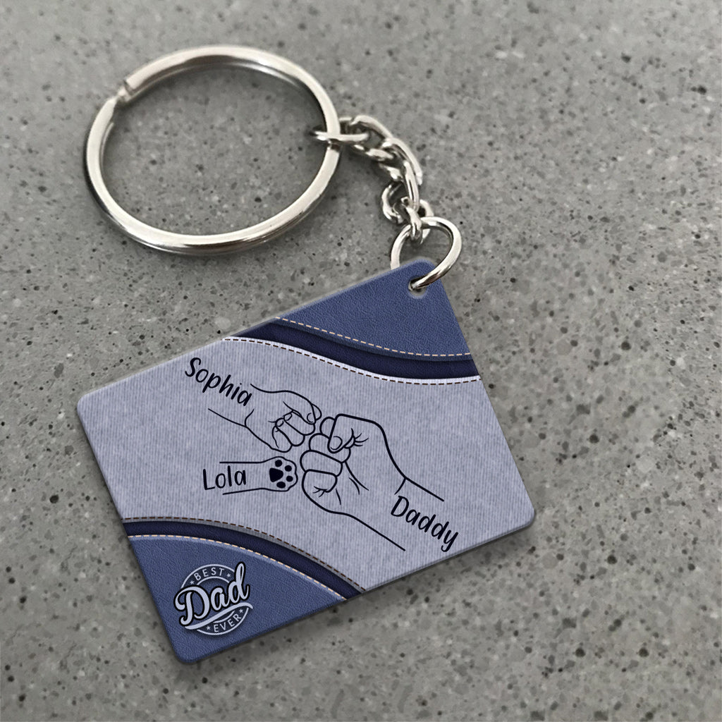 Best Dad Dog Dad Ever - Personalized Father Keychain