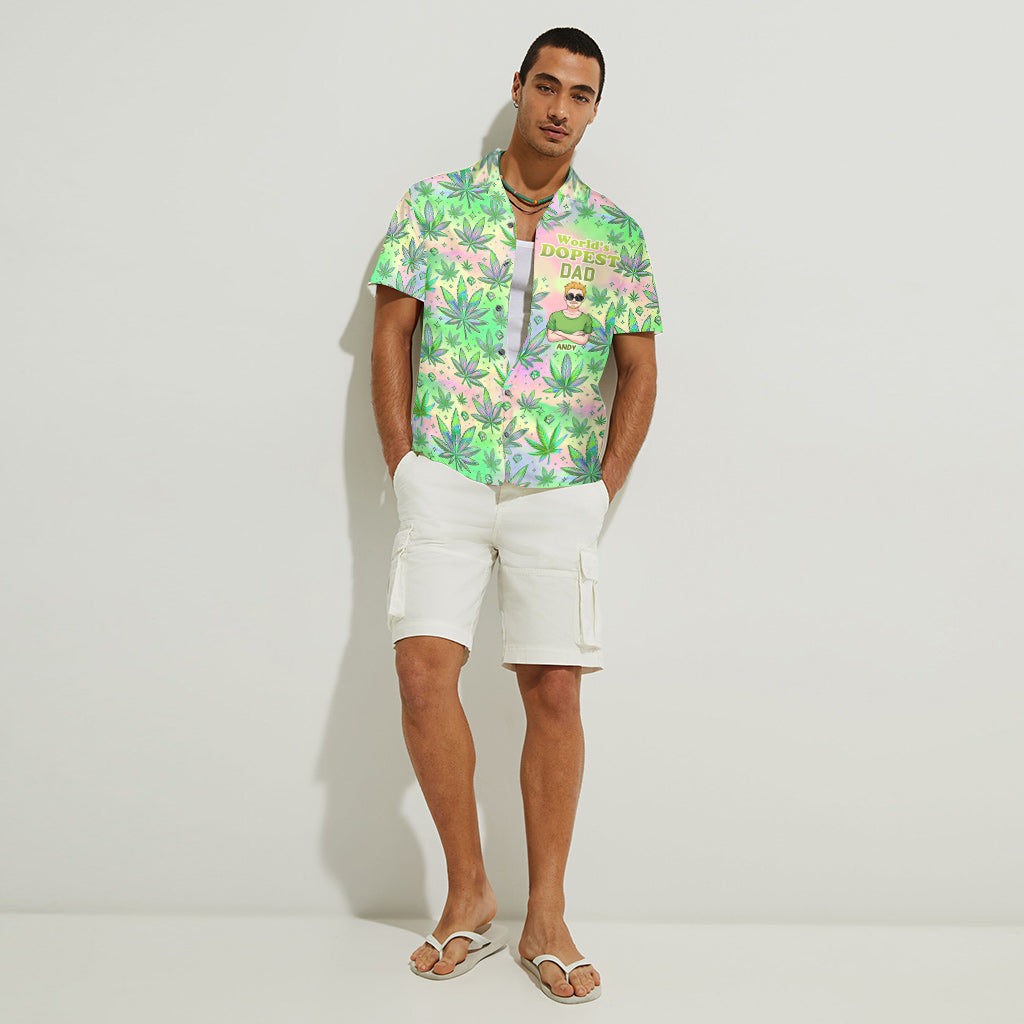 Les petits bourgeons de papa - Chemise hawaïenne personnalisée sur le thème du cannabis