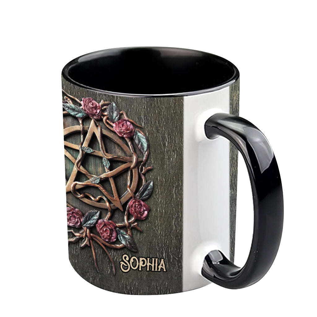 Mug personnalisé « Roses anciennes de sorcière mystique »