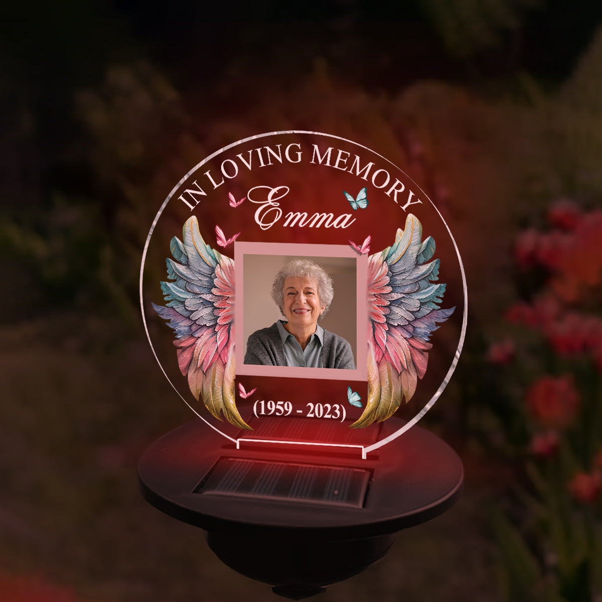 En souvenir de - Lampe solaire commémorative personnalisée pour jardin