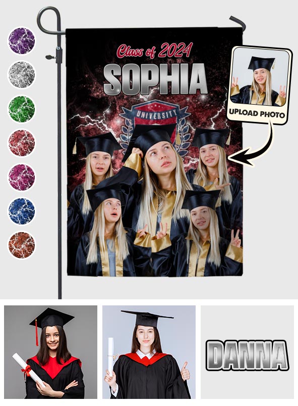 Proud Graduation 2024 - Personalized Graduation Garden Flag