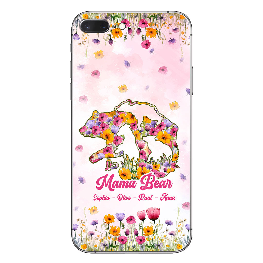 Coque de téléphone transparente personnalisée Maman Ours - Maman