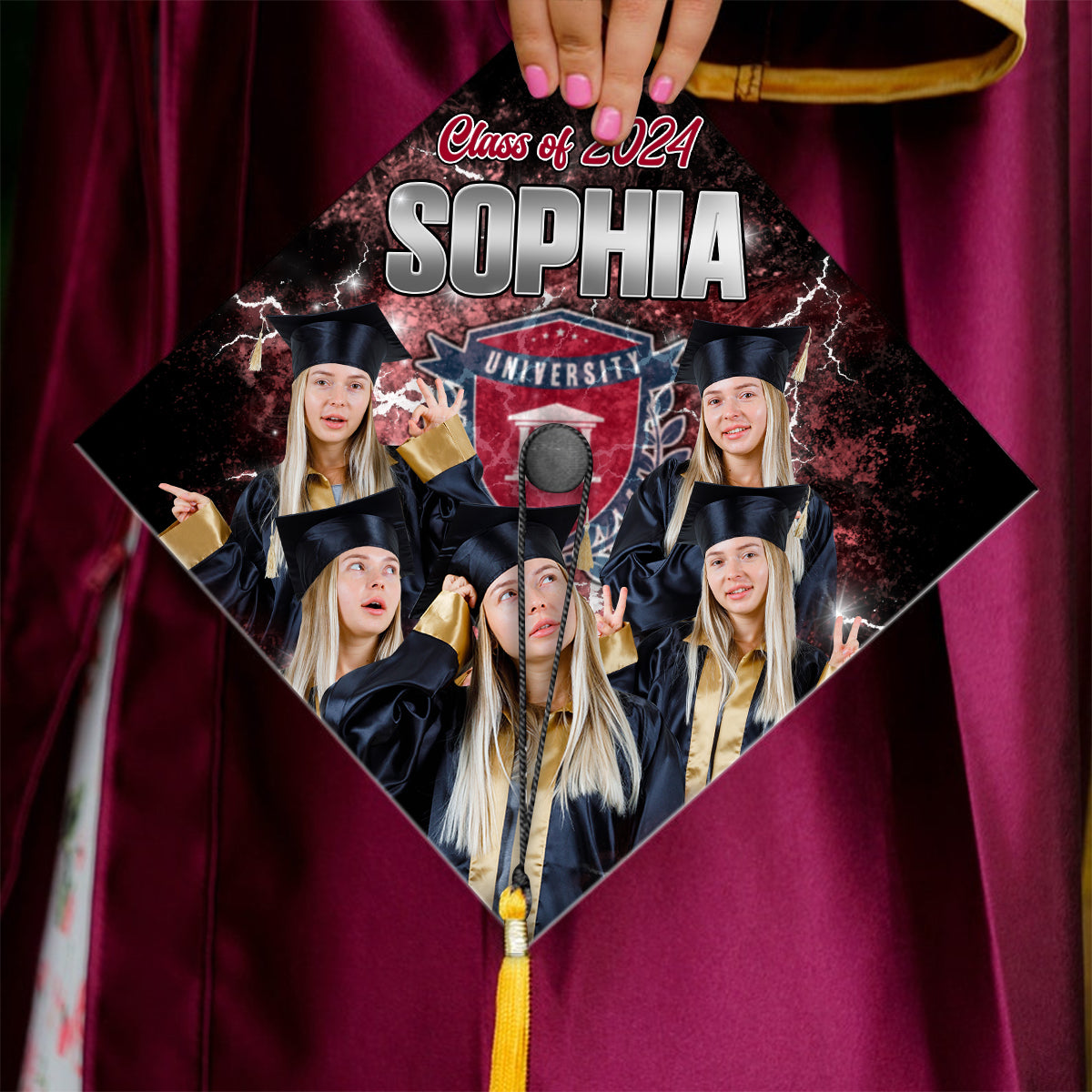 Proud Graduation 2024 - Personalized Graduation Cap Topper