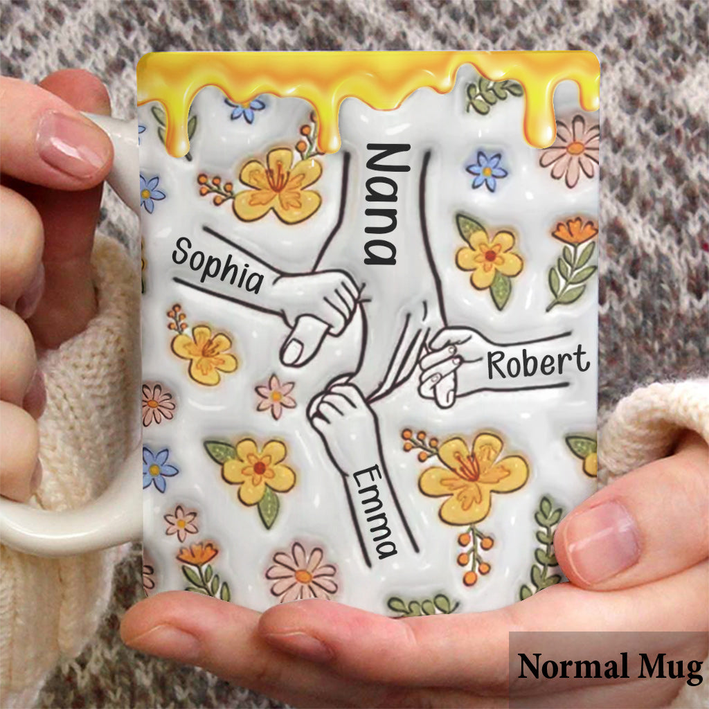 Tu nous tiens la main - Mug personnalisé pour maman