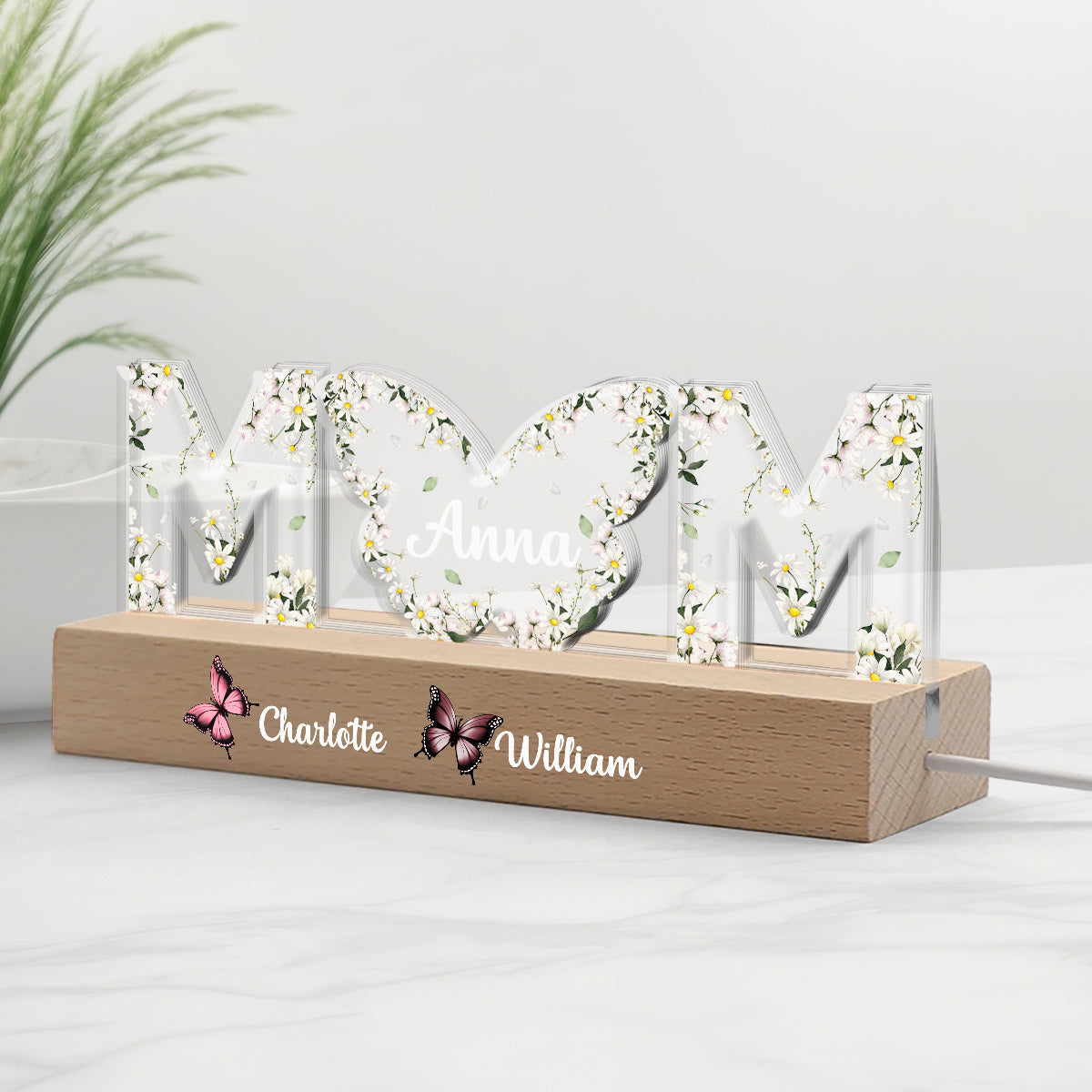Butterfly Mother - Personalized Mother Custom LED Night Light
