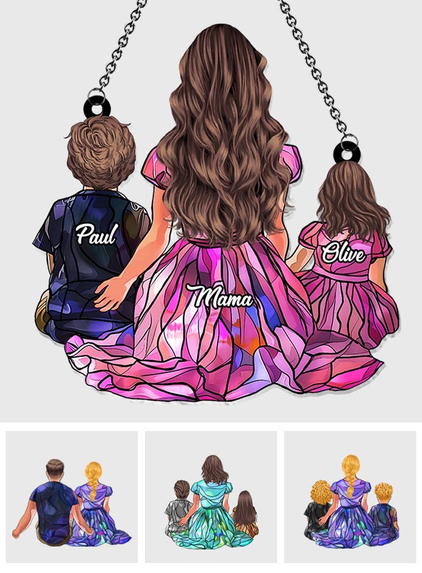 Cadeau familial - Attrape-soleil décoratif à suspendre à la fenêtre, personnalisé pour toute la famille 