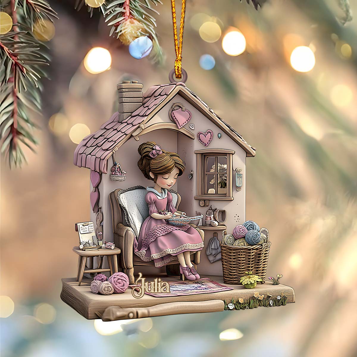 My Happy Place - Personalized Crocheting Ornament