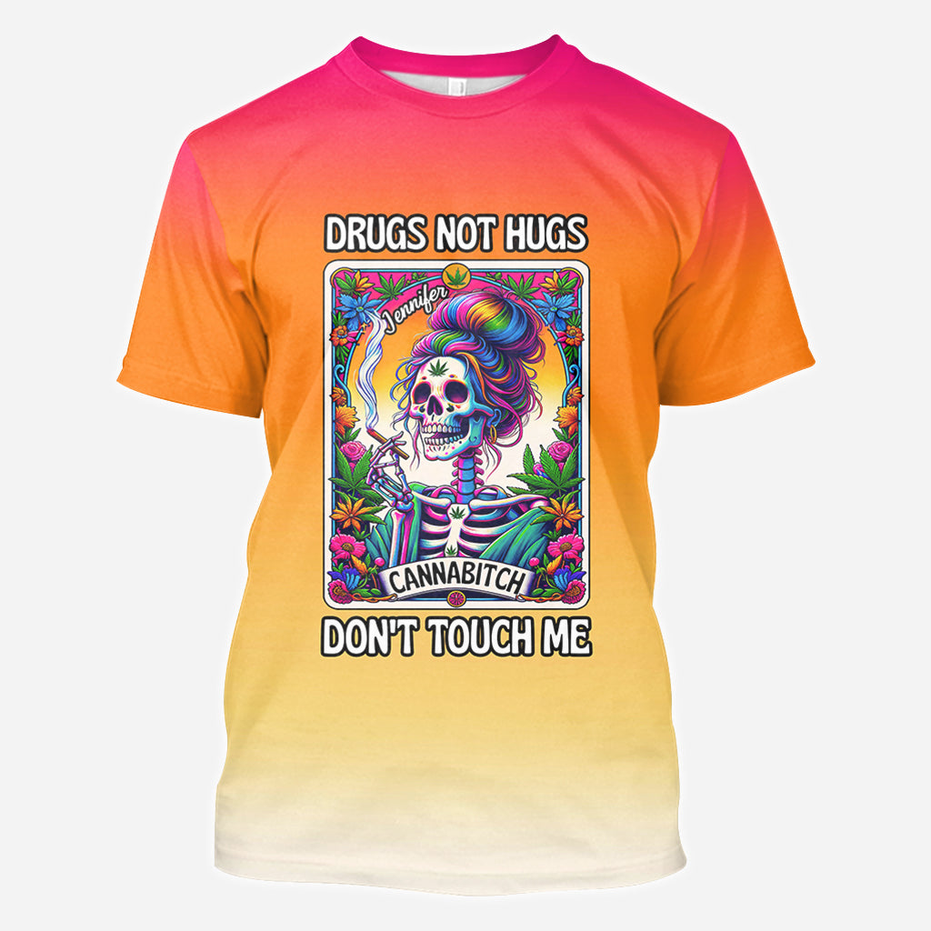 Cannab*tch - T-shirt personnalisé avec motif cannabis intégral