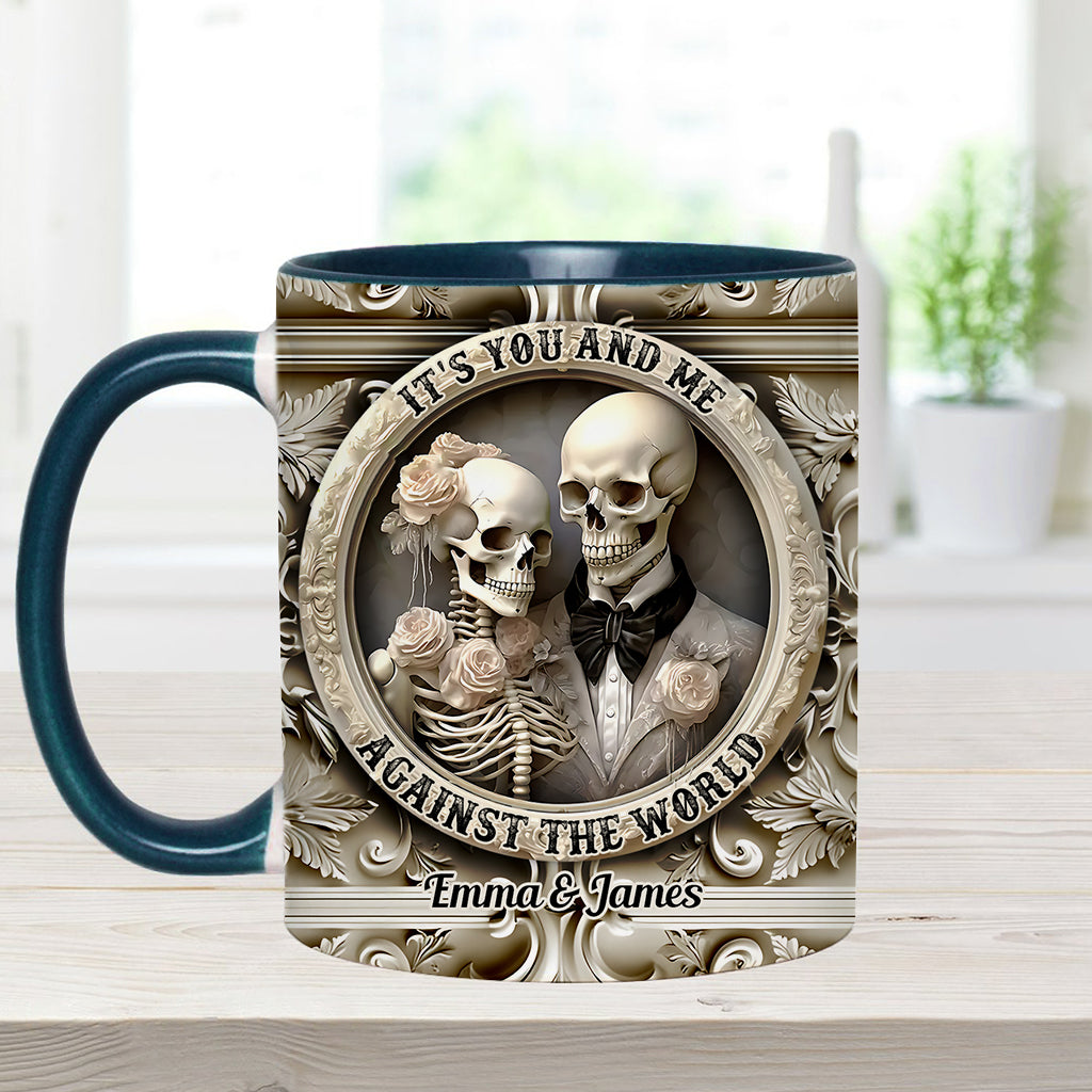 « Toi et moi contre le monde » - Mug personnalisé pour couple