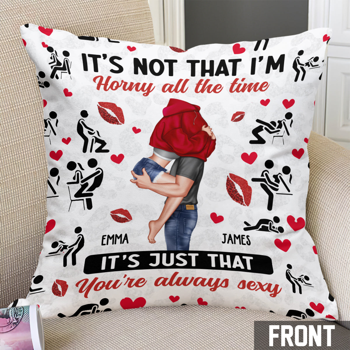 Because You're Always Sexy - Personalized Couple Throw Pillow