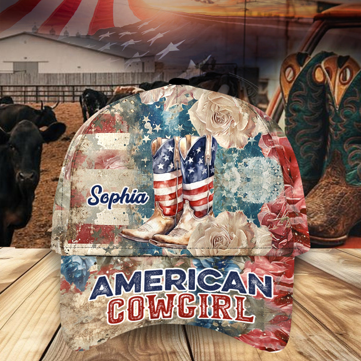 American Cowgirl - Personalized Country Girl Classic Cap