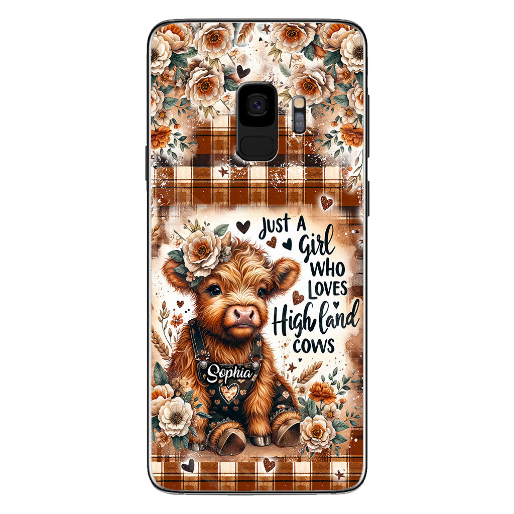 Juste une fille qui aime les vaches des Highlands - Coque de téléphone personnalisée