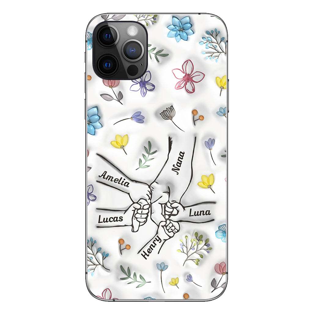 Mamie qui se tient la main - Coque de téléphone personnalisée pour grand-mère