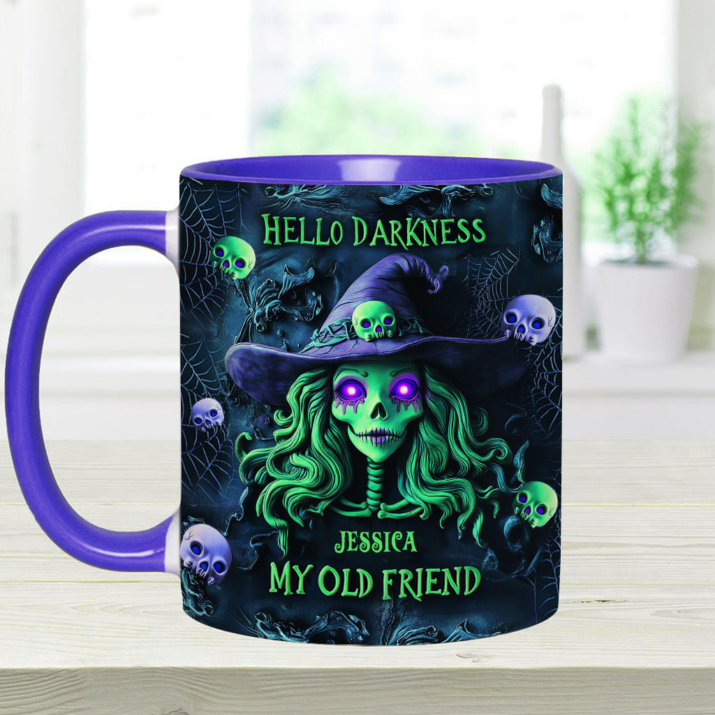 Bonjour les ténèbres, ma vieille amie - Mug personnalisé à l'effigie d'une sorcière