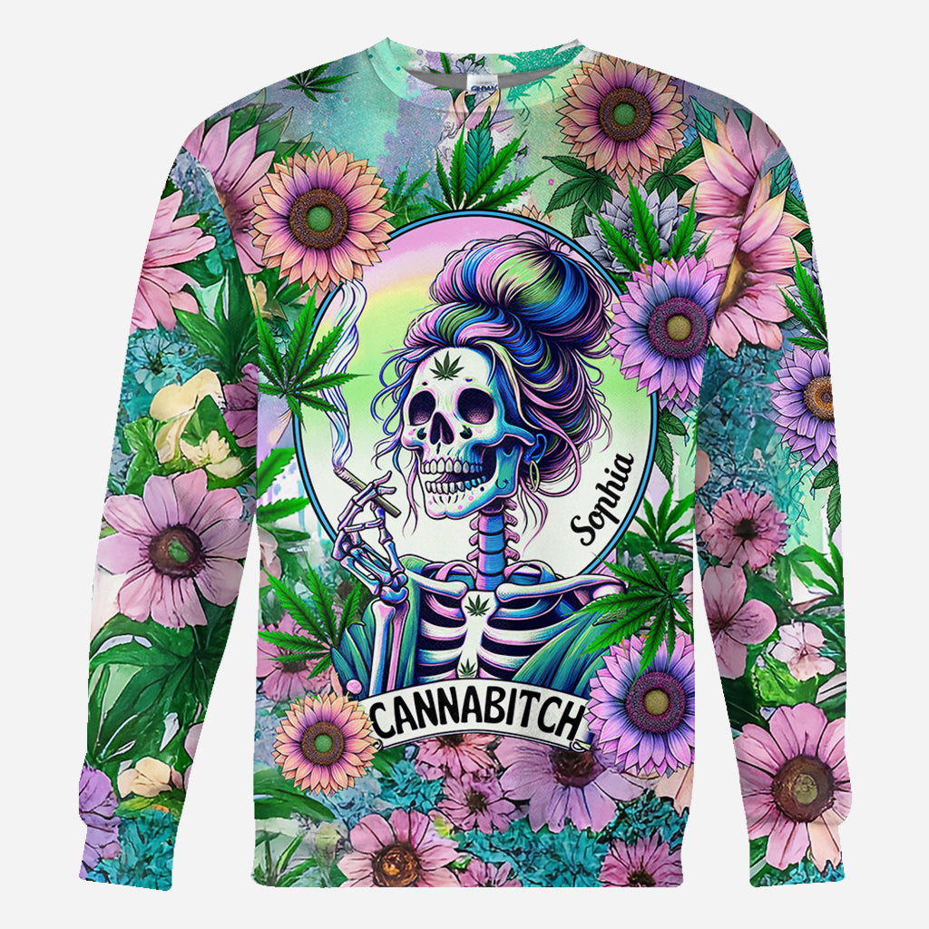 Cannabitch - T-shirt personnalisé avec motif cannabis intégral