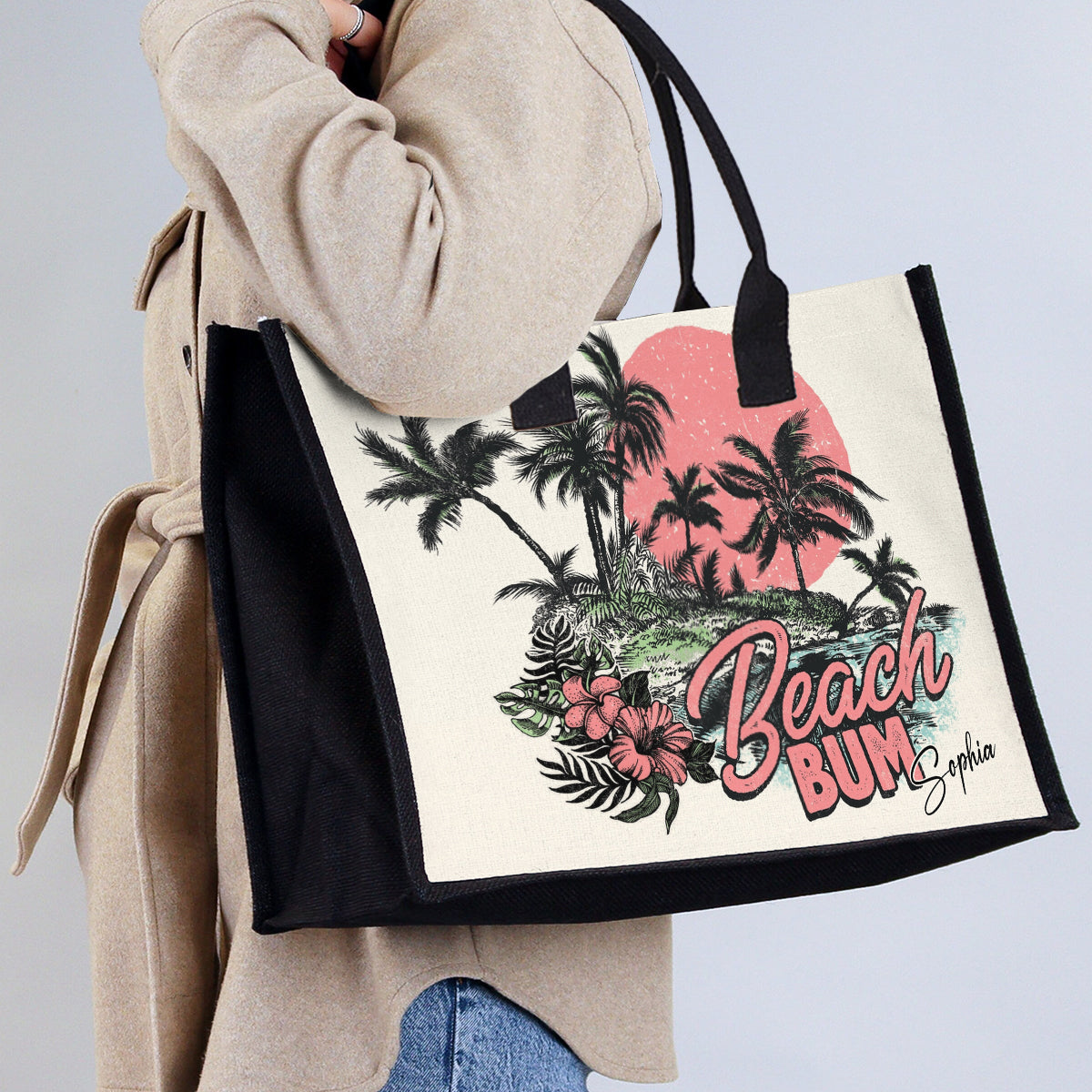 Beach Bum - Personalized Sea Lover Canvas Tote Bag