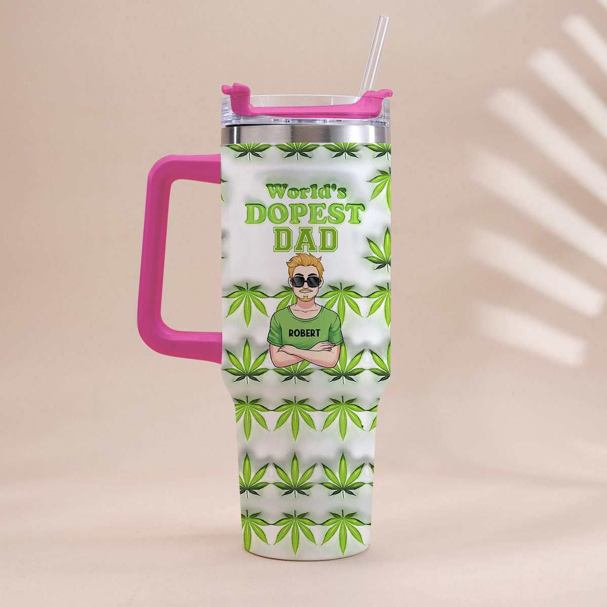 Le papa le plus cool du monde - Gobelet isotherme personnalisé avec anse