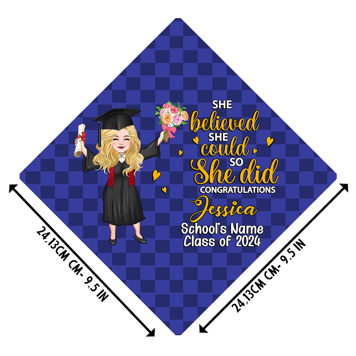 Graduation Girl 2024 - Personalized Graduation Cap Topper