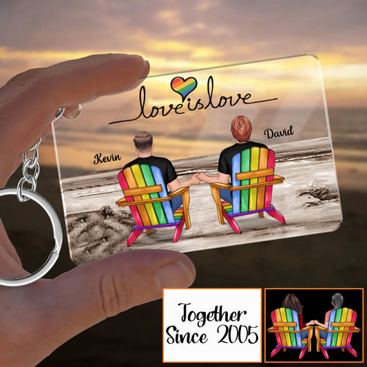 L'amour est l'amour - Porte-clés personnalisé de soutien à la communauté LGBT