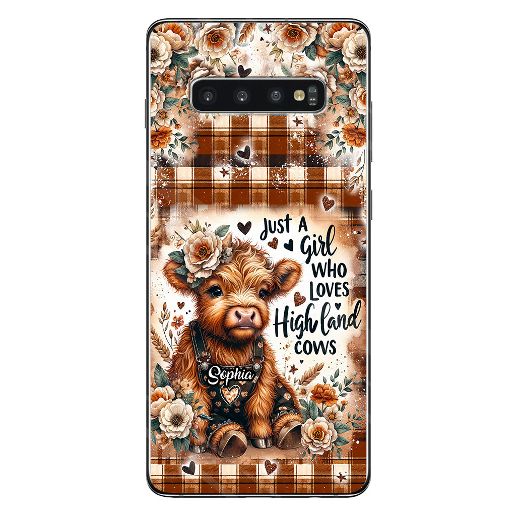 Juste une fille qui aime les vaches des Highlands - Coque de téléphone personnalisée