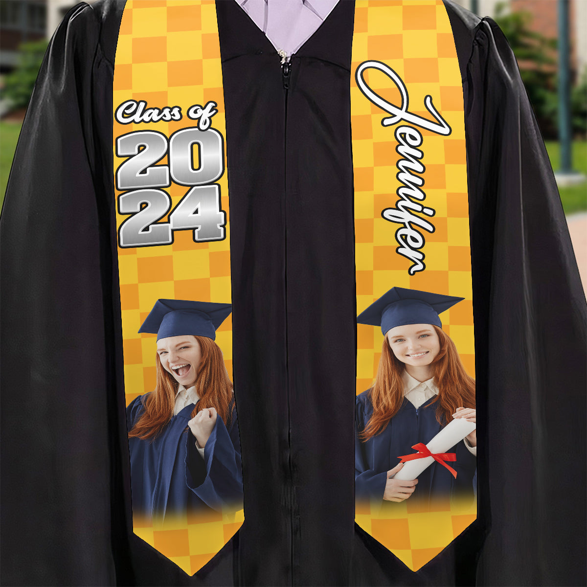 Photo Custom Graduation Stole Sash - Personalized Graduation Graduation Stole