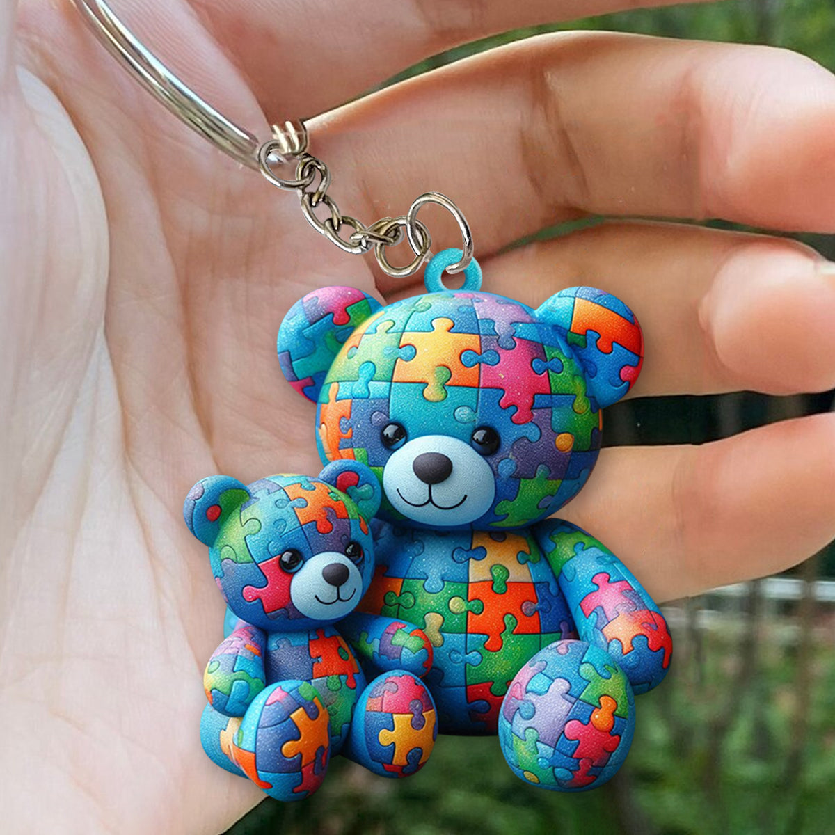 Mama Bear - Autism Awareness Keychain