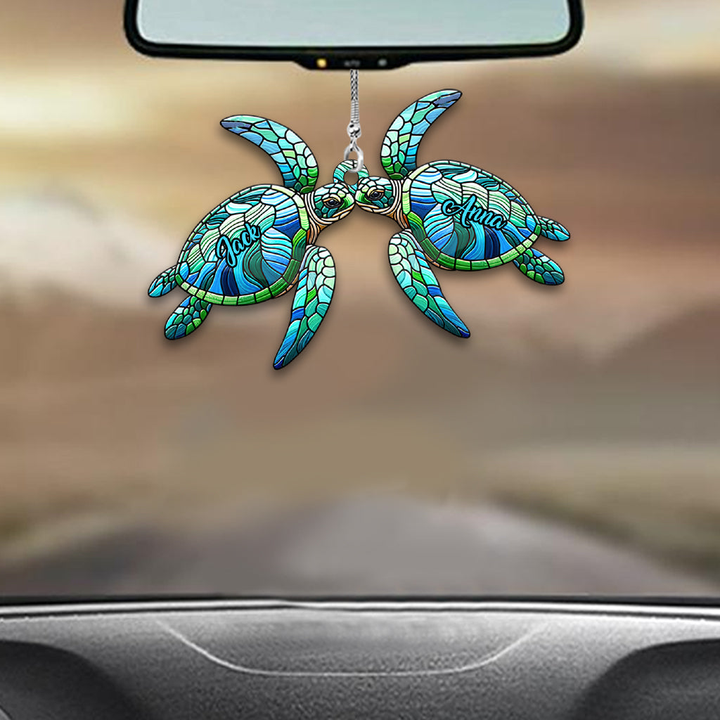 J'adore les tortues - Ornement de voiture tortue personnalisé