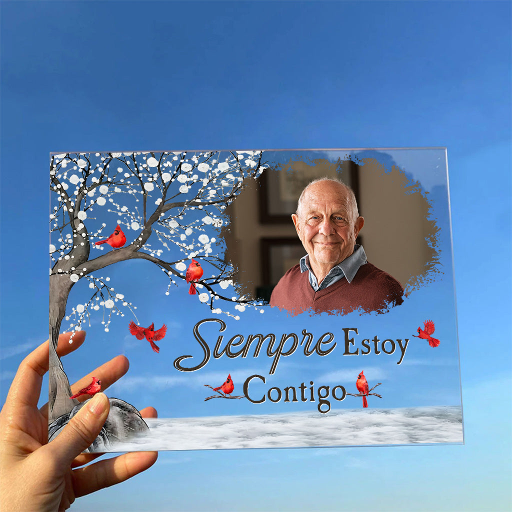 Siempre Estoy Contigo - Plaque Acrylique Transparente Commémorative Personnalisée