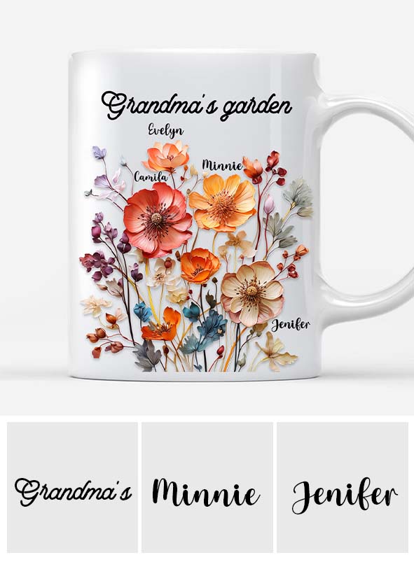 Le jardin de grand-mère - Mug personnalisé pour grand-mère