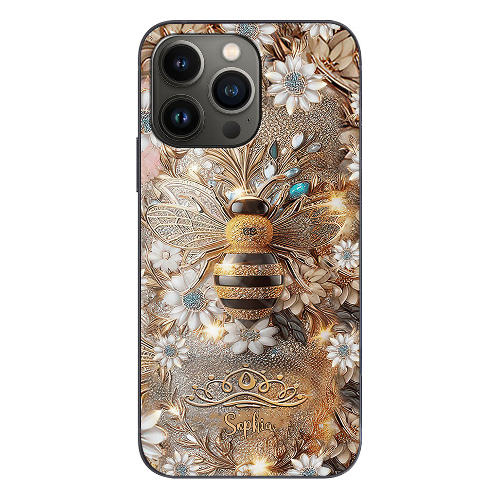 Coque de téléphone transparente personnalisée Queen Bee - Abeille