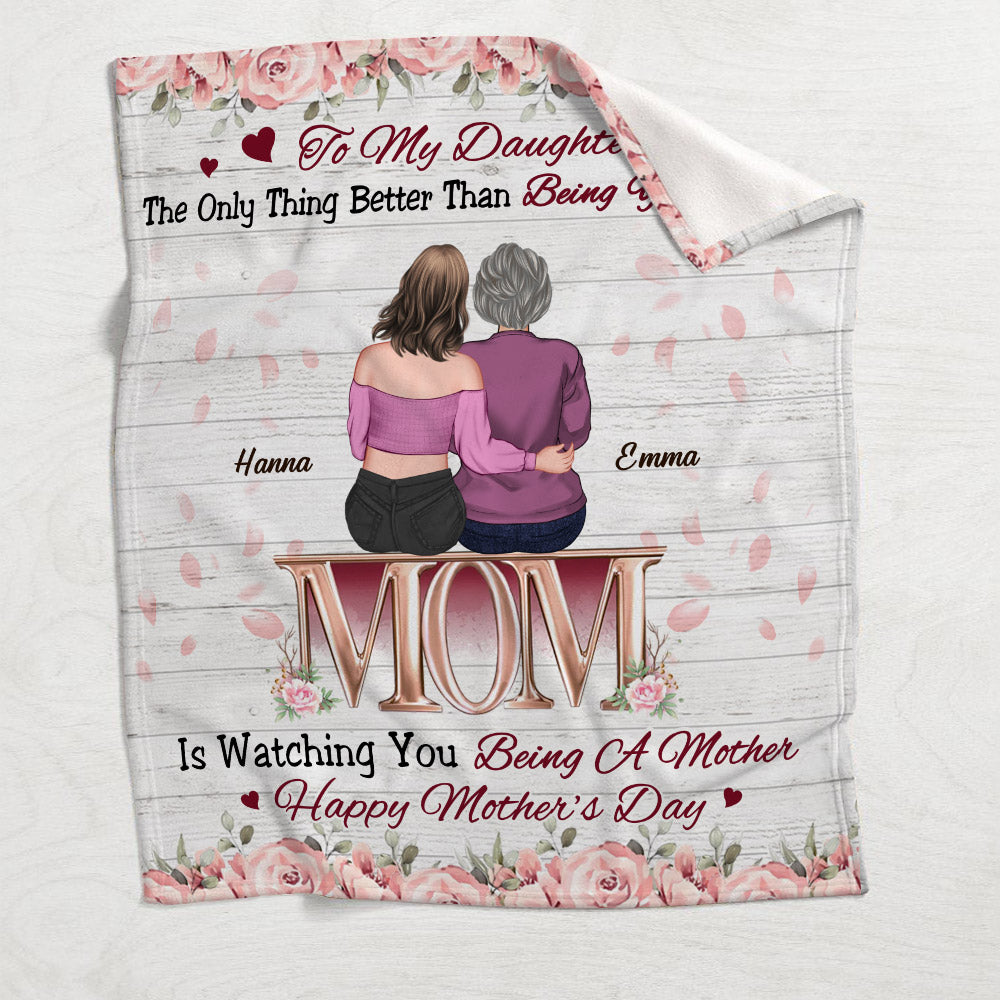 Couverture personnalisée pour fille « Je te regarde être maman »