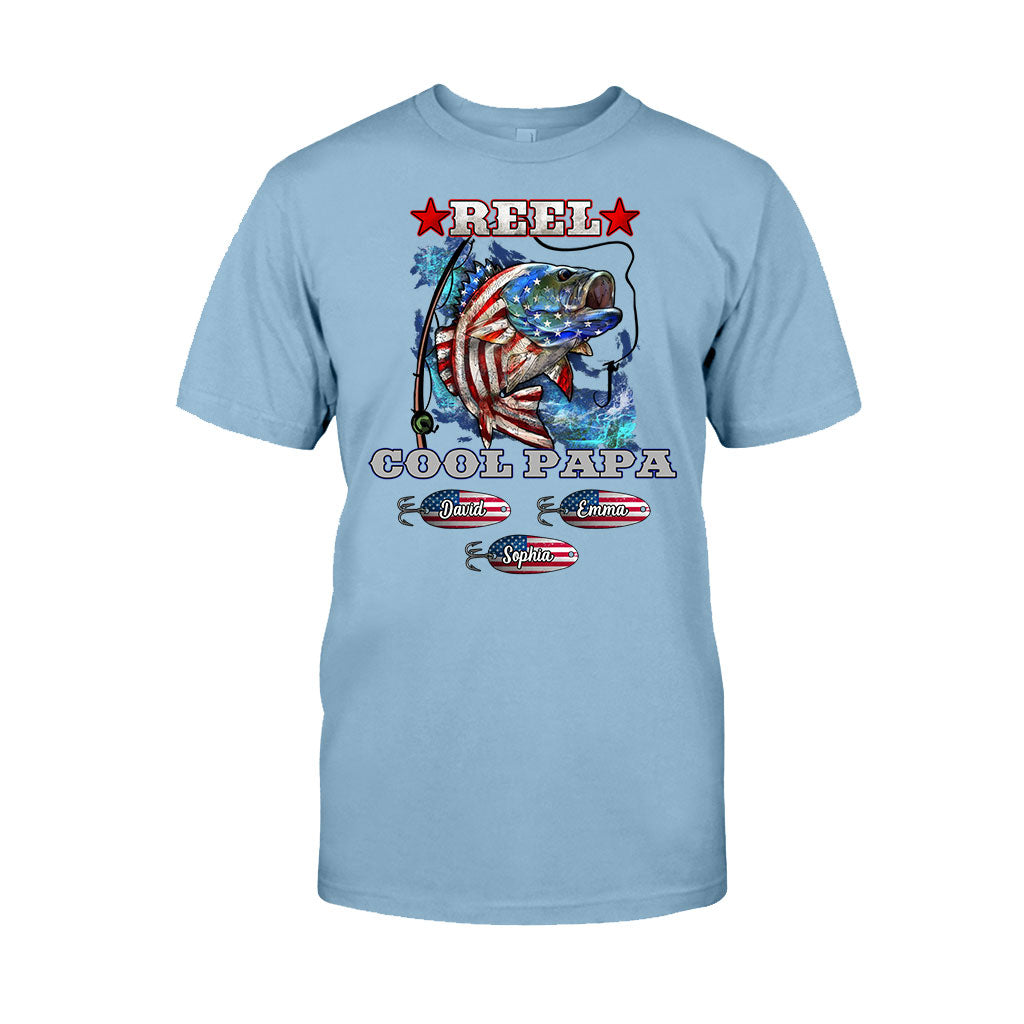 Reel Cool Papa Dad Uncle - Personalized Fishing T-shirt And Hoodie
