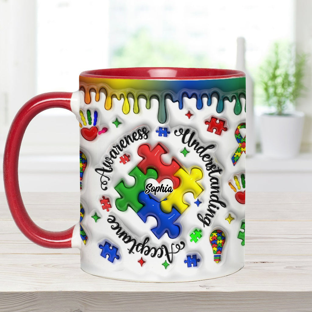 Autism Awareness - Personalized Autism Awareness Accent Mug