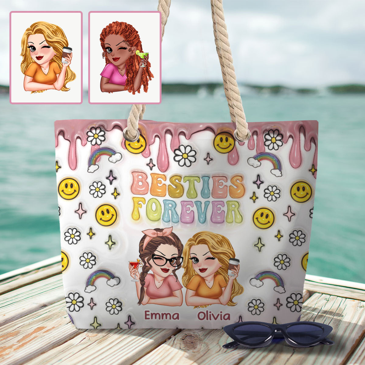 Meilleures amies pour toujours - Sac de plage personnalisé pour meilleures amies