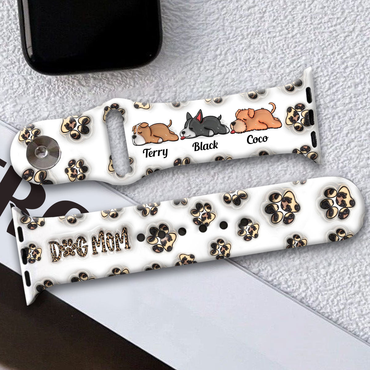 Bracelet Apple Watch personnalisé style western pour bébé vache Highland