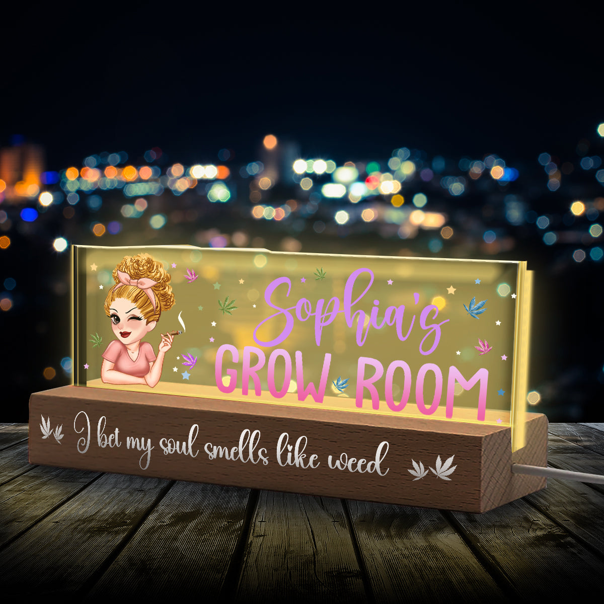 Grow Room Plaque - Personalized Weed Custom LED Night Light
