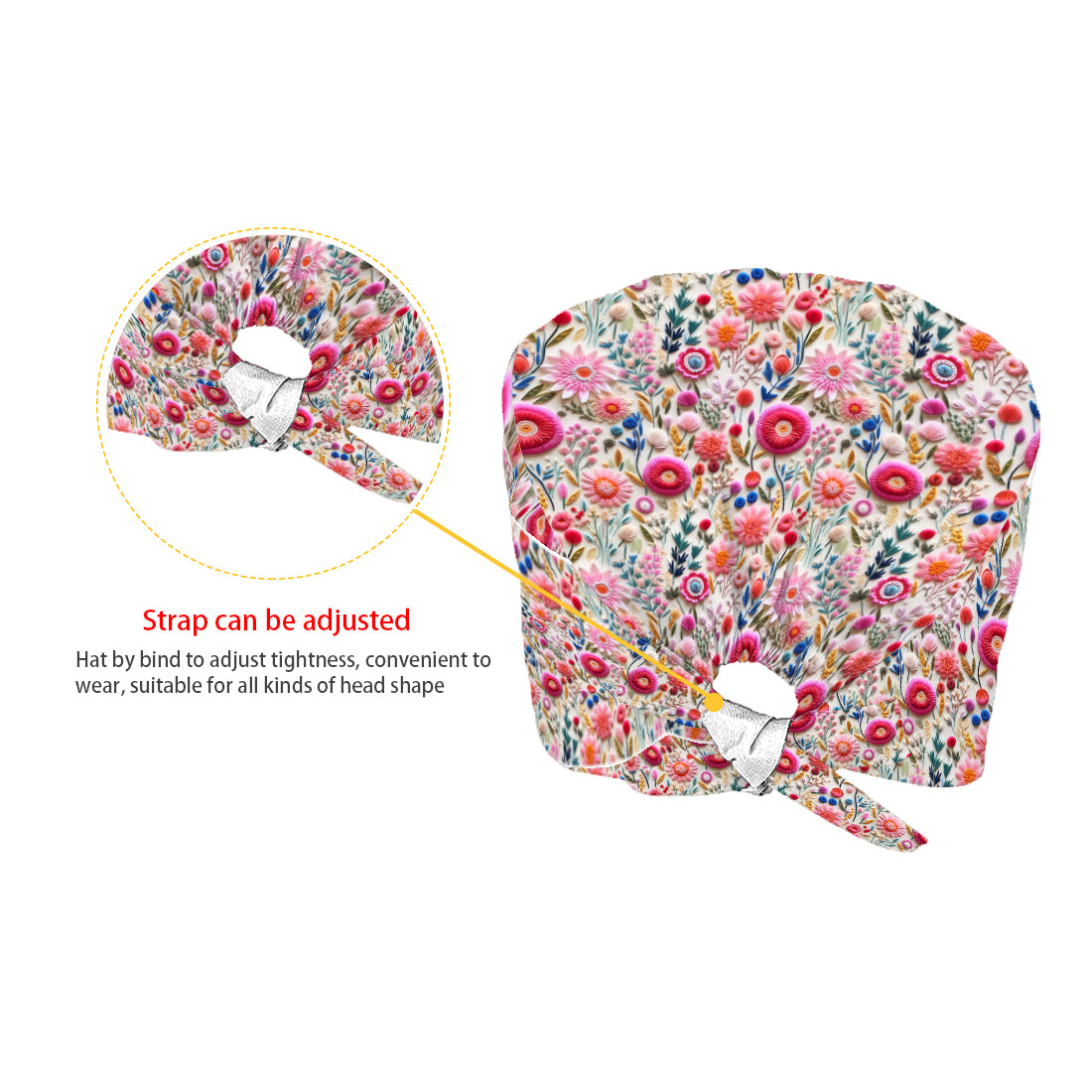 Style floral pour infirmière - Bonnet de bloc opératoire personnalisé