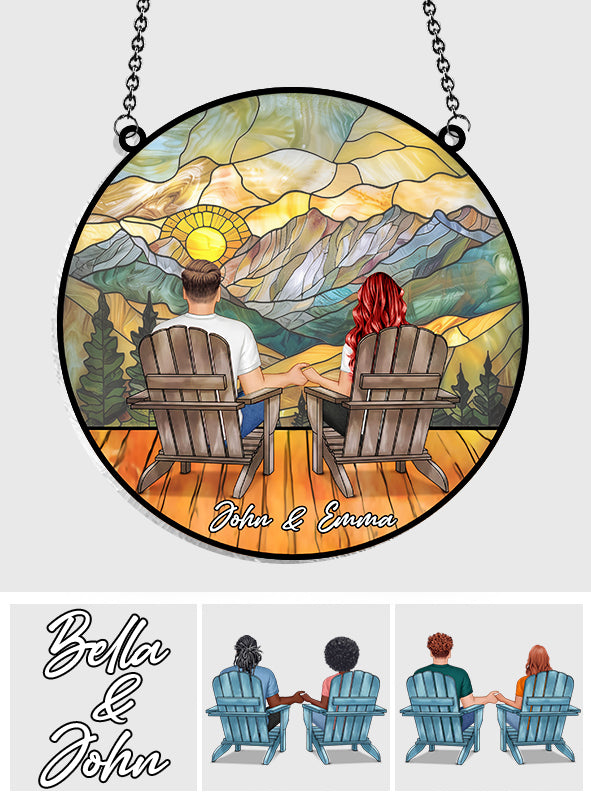 Toi et moi, on y arrive - Attrape-soleil personnalisé pour couple, à suspendre à la fenêtre 