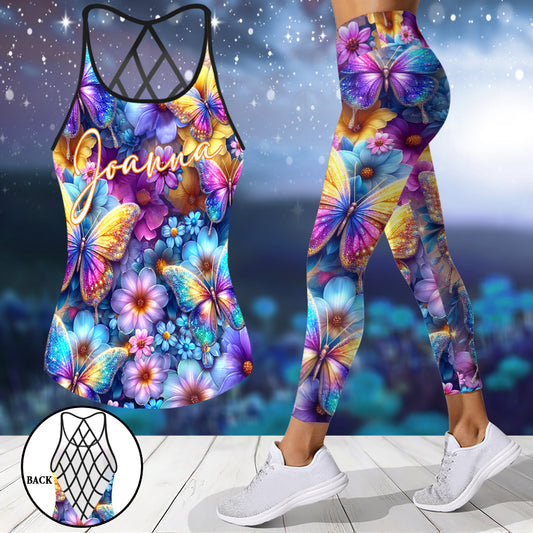 Magnifiques papillons - Débardeur et legging personnalisés à motif papillons croisés