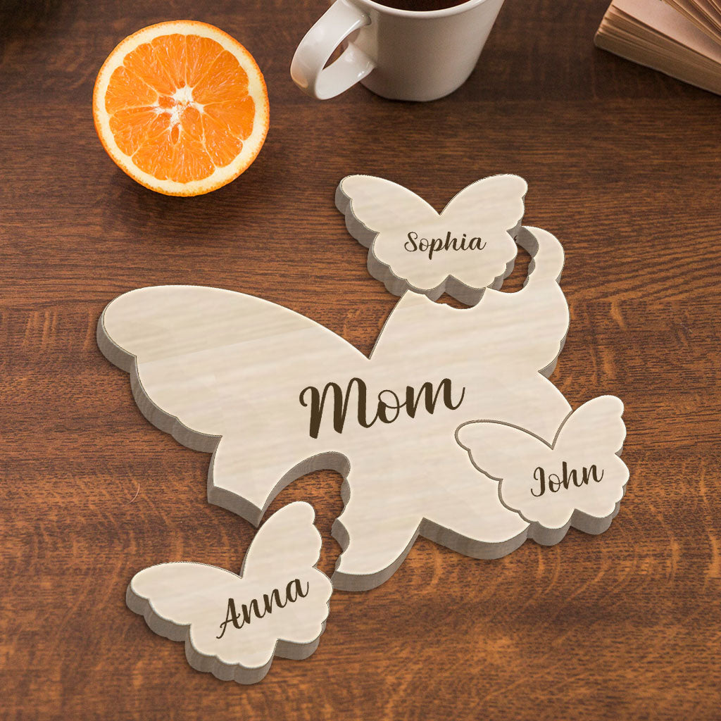 Puzzle papillon - Puzzle en bois personnalisé en forme de maman