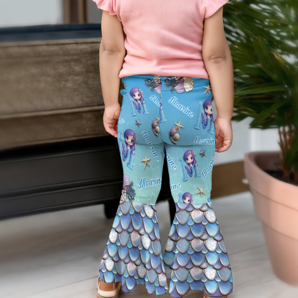 Belle sirène - Leggings évasés personnalisés pour enfant
