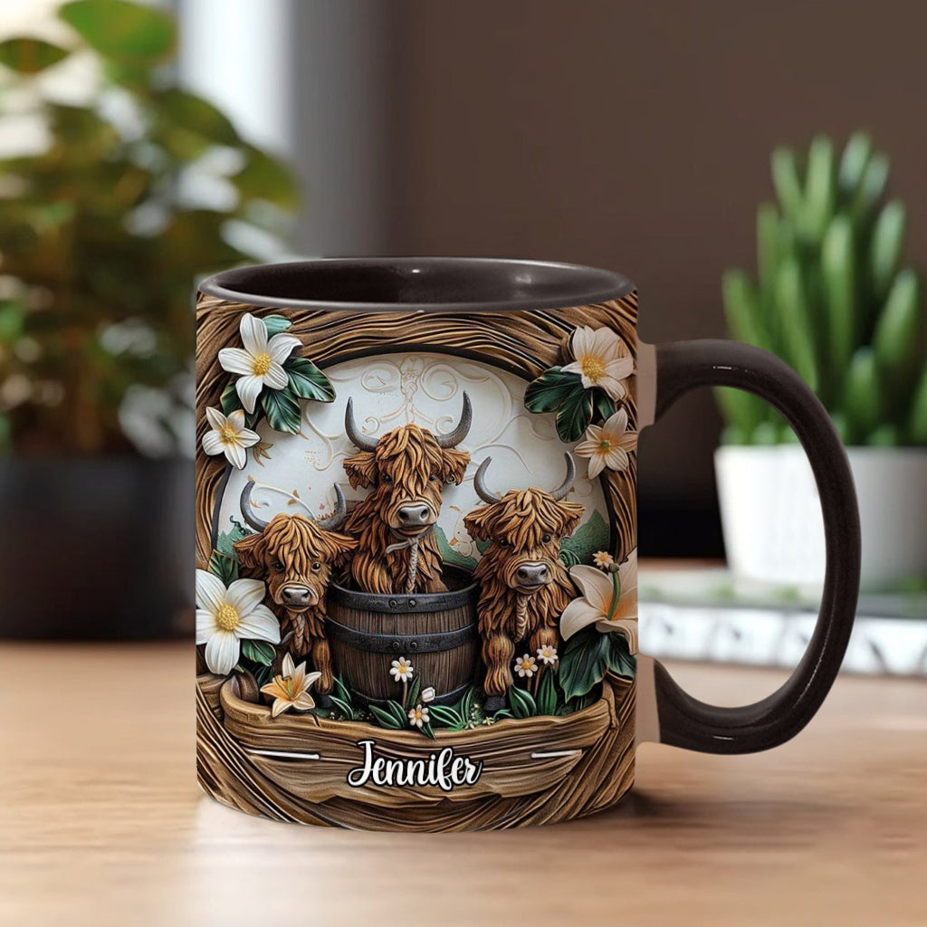 Mug personnalisé « J'adore les vaches des Highlands »