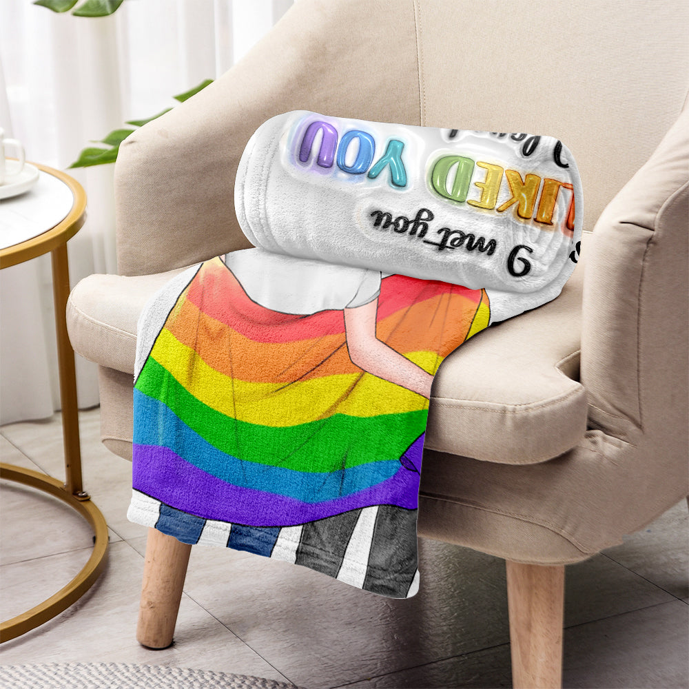 Je t'ai rencontré(e), je t'ai apprécié(e), je t'ai aimé(e), je te garde - Couverture de soutien LGBT personnalisée