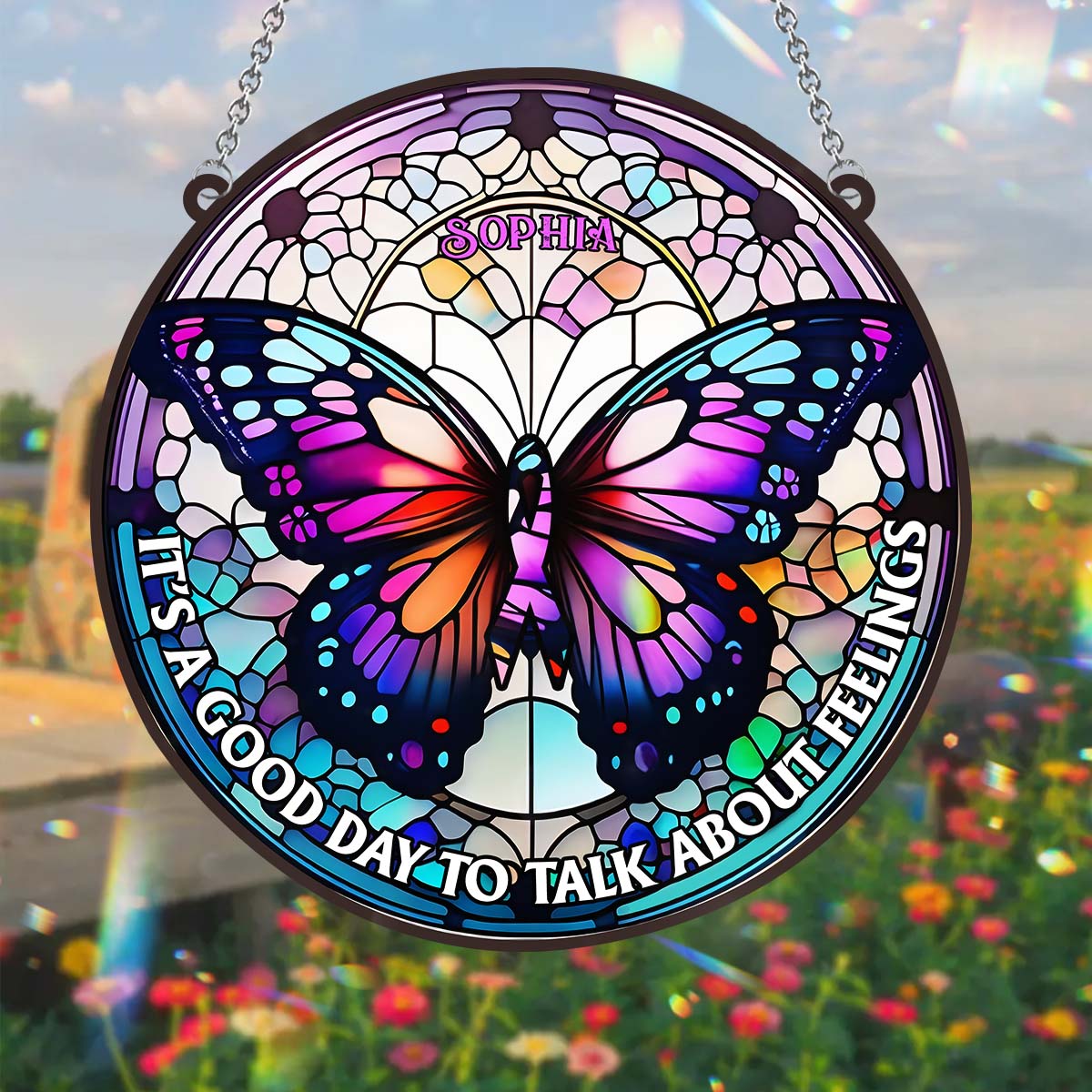 C'est le jour idéal pour parler de ses sentiments - Décoration attrape-soleil personnalisée à suspendre à la fenêtre 