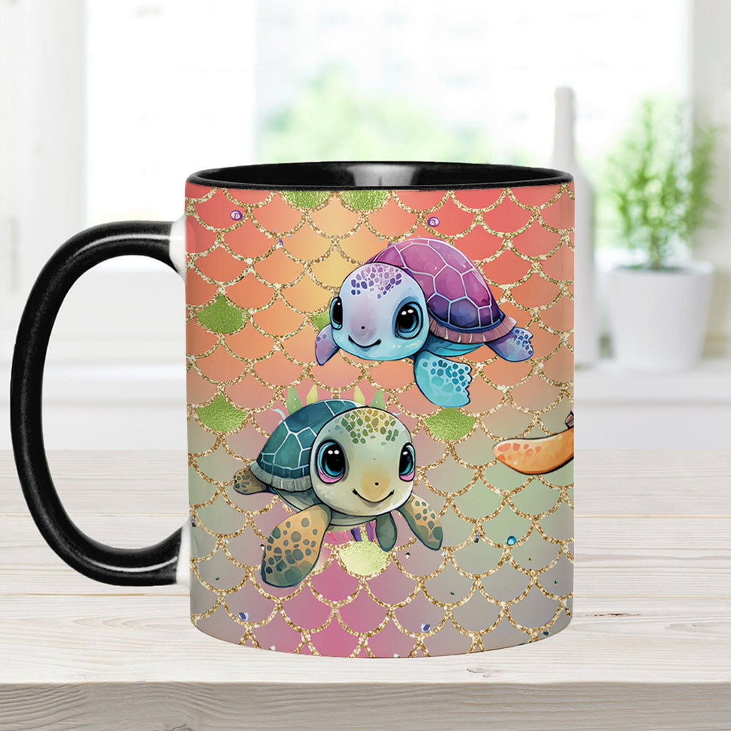 Tasse personnalisée avec motif tortues mignonnes