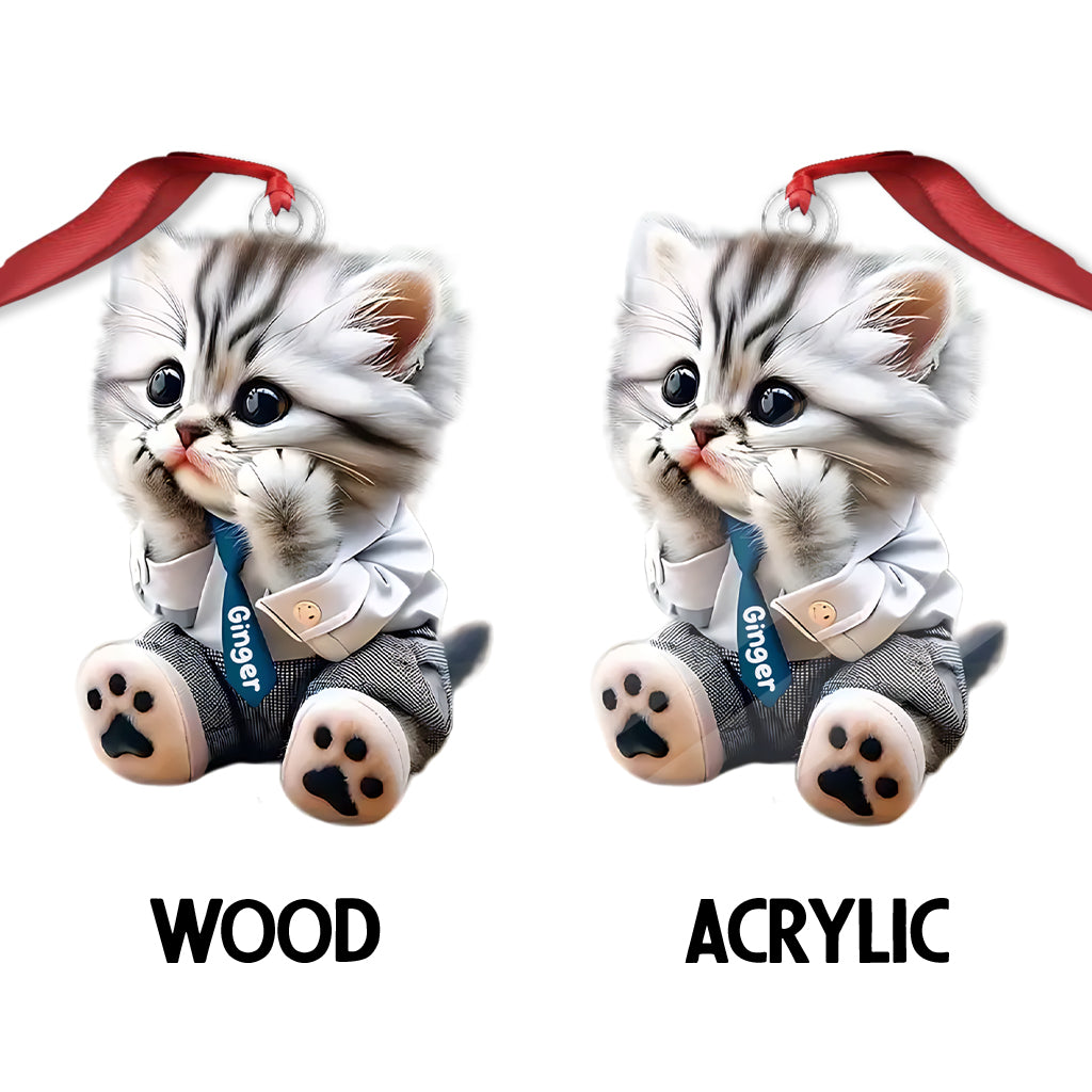 Chat mignon - Ornement personnalisé en forme de chat