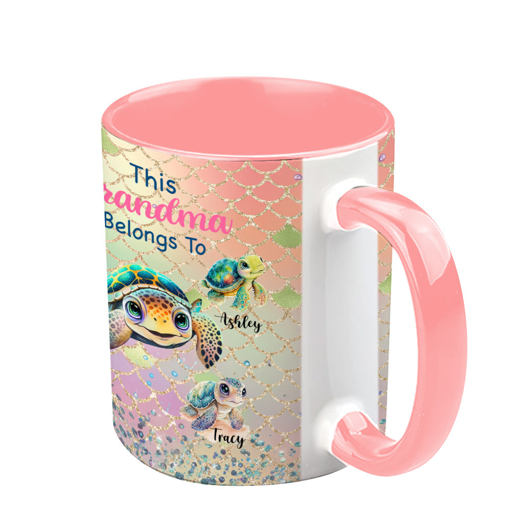 This Grandma Mom Belongs To - Personalized Grandma Accent Mug