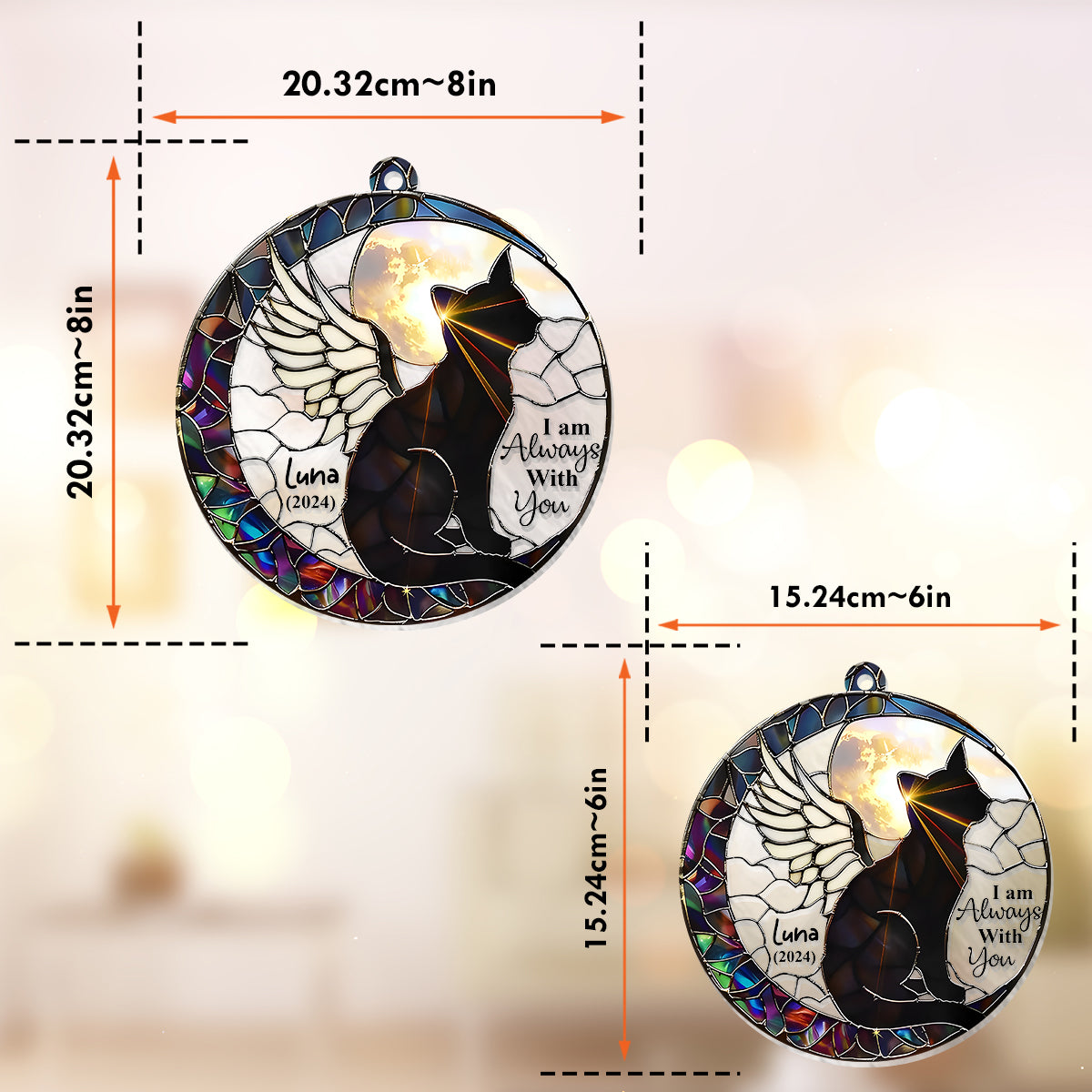 I Am Always With You - Personalized Cat Window Hanging Suncatcher Ornament