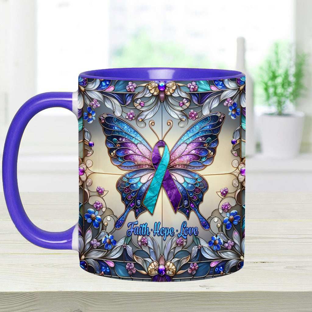 Foi, Espérance, Amour - Mug personnalisé pour la prévention du suicide