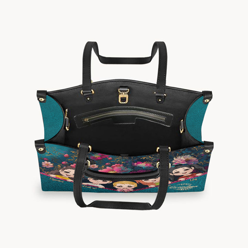 Meilleure grand-mère du monde - Sac à main en cuir personnalisé pour grand-mère